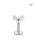 FANSING Piercing de acero quirúrgico para Halloween, diseño de araña, 16 Gauge 5mm, Acero inoxidable Circonia cúbica, Sin piedra preciosa