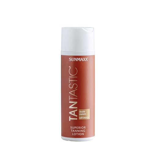 SUNMAXX® TANTASTIC Superior Tanning Lotion, Solariumcreme, Bräunungsbeschleuniger, Selbstbräuner, cremige Textur für jeden Hauttyp, intensive Feuchtigkeit, 200 ml
