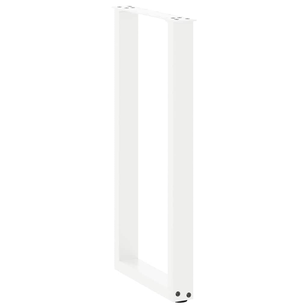 Nogi do stołu konsolowego w kształcie litery U, 2 szt. białe, nogi stołu ze stali malowanej proszkowo, regulacja wysokości z ochraniaczem podłogi, 38 x 72-73 cm, do mebli DIY i montażu