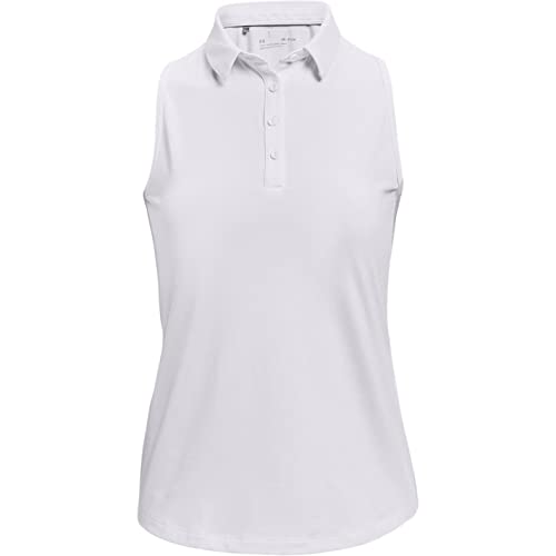 Under Armour Womens Zinger Sleeveless Polo - White/Silver - 18