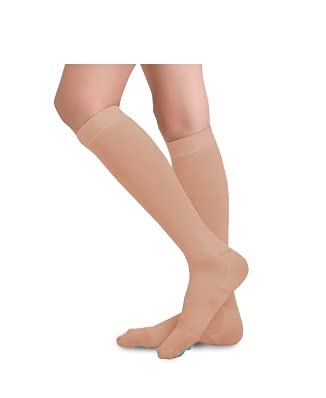 Medtex Maternity Compression Socks for expecting women, pregnant women for varicose veins,DVT,Helps to Reduces swelling and leg pain,Open toe,Beige (Nylon, XL) (B09813FX1X) Amazon Price History, Amazon Price Tracker