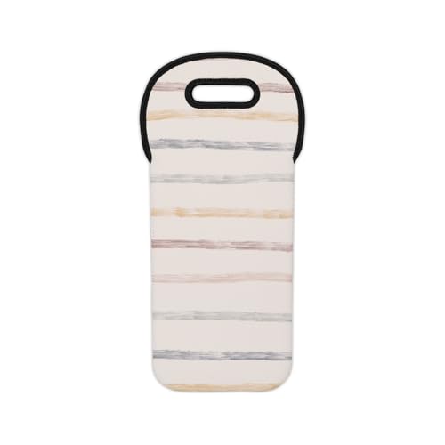 Wine Tote Bag Muted Pastel Stripes Abstract Pattern for Modern Aesthetic Design
