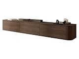 Mirjan24 TV Lowboard Hesofi, Griffloses Öffnungssystem, 3 Klappe/Tür, TV Board Sideboard, Unterschrank, Fernsehschrank, TV Tisch, Fernsehtisch (Eiche Dunin)