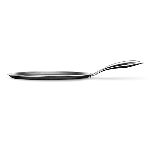 HexClad Hybrid Nonstick 12-Inch Griddle Pan, Stay-Cool Handle, Dishwasher-Friendly, Oven-Safe Up to 900°F, Induction Ready, Compatible with All Cooktops