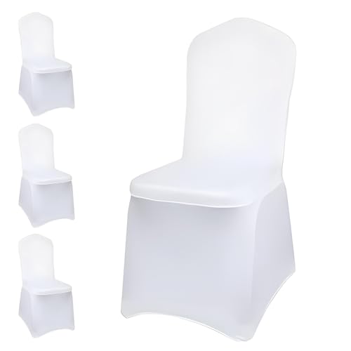 loooghom 4 fundas de silla plegables impermeables de elastano elástico, universales, para bodas, fiestas, banquetes, vacaciones, celebraciones, decoración, 4 unidades