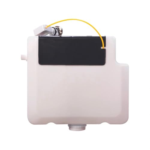 Concealed Toilet Cistern with Dual Flush & Chrome Round Flush Button Water Saving Side Inlet Concealed Cistern for Back to Wall & Wall Hung Toilets - 335x150x290mm