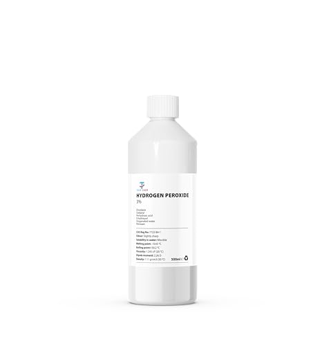 True Chem Peroxyde d’Hydrogène 3 pourcent – Qualité Fiable, Solution 3 pourcent pour Usage Courant 500ml