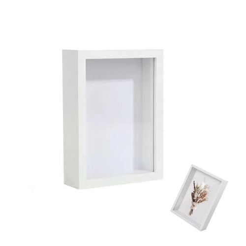 Shirene Cornice Profonda,Cornice Bianca Shadow Box,Cornici da 10 Pollici per Artigianato,Cornici per Foto Profonde,Scatole Espositive 3D in Legno per Medaglie,Foto,Fiori e Ricordi