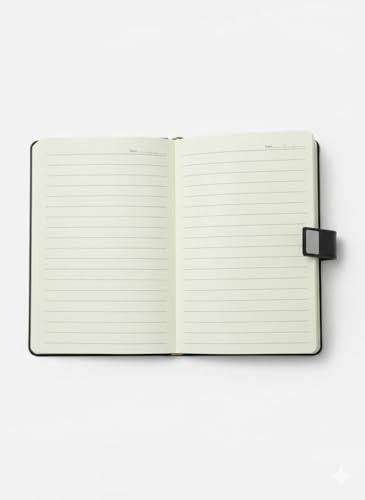 كشكول تخطيط منظم بأوراق مسطرة مقاس. (A5 ) 120ورقة - 15 × 21 سم - قلم معدني شيك (هدية قيمة )