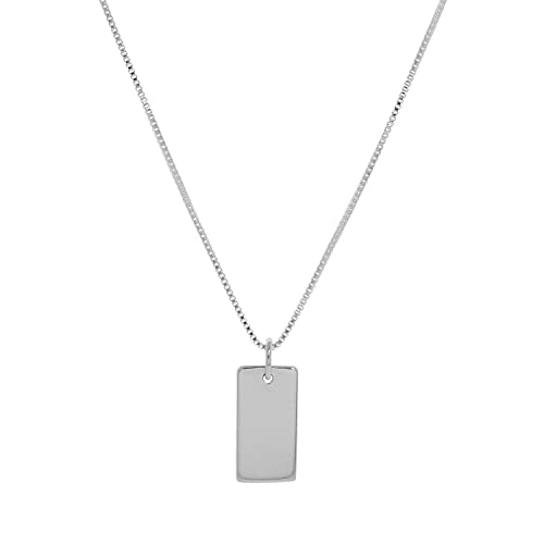 Image of jewellerybox Sterling Silver Dog Tag Necklace - 22 Inches