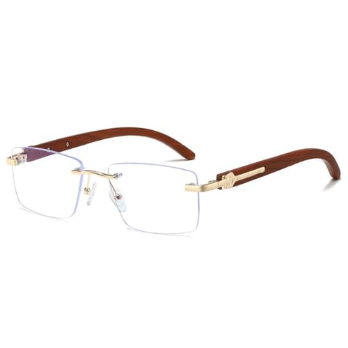 Lunettes de vue sans monture en bambou pour le bureau et réunions