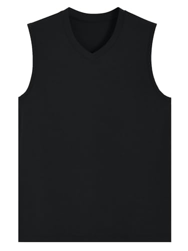 Latuza Men's Bamboo Viscose Pajama Shirt V-Neck Sleep Tank Top 2 Pack3