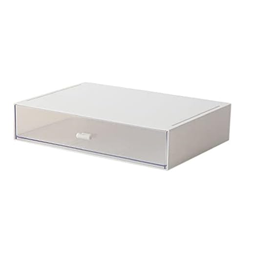 Zarfmiya Desktop Storage Box Can Be Superimposed Drawer Type Dust-Proof Rack, Desk, Stationery and Sundries Sorting Box,White 1