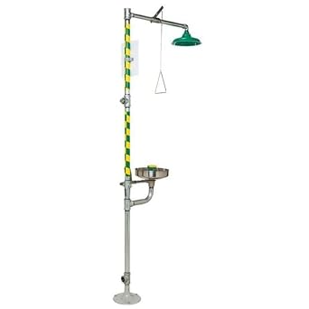 Haws 8300-8309 Combination Emergency Shower and Eye/Face Wash with Axion MSR Showerhead, Green/Silver