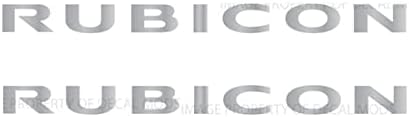 Decal Mods Rubicon Hood Decals Stickers fits Jeep Wrangler Rubicon JK (2007-2018) & TJ (1997-2006) Set of 2 [Metallic Silver] SJ4T6