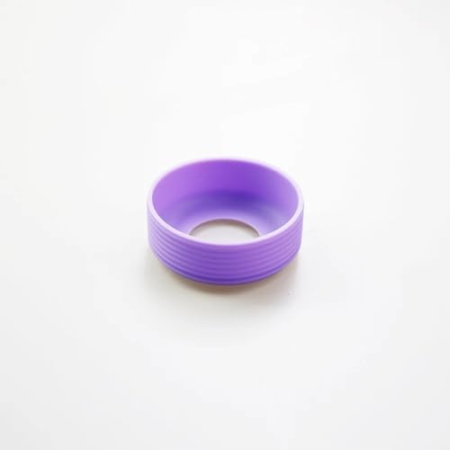 Frabakas Silicone Threaded Boot Sleeve Cap Cover Sheath Silicone Bottom Protective Non-Slip Heat Resistant Cup Mug Ring Coaster Tumbler Insulated Bottle Cup Bottom Cover Round 5.5cm (Purple)