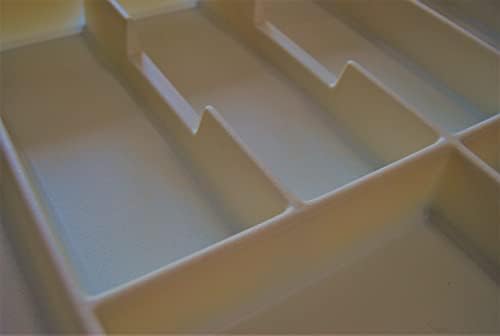 Cutlery Tray Cream / Ivory To Fit Most 60cm / 600mm Drawers. Textured Plastic 530mm Wide x 430mm Deep x 50mm High CT1/600