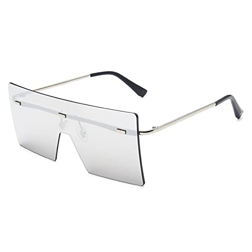 Lunettes de soleil sans monture femmes luxe grand format verres dégradés noirs UV400
