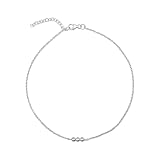 Silverly Tobillera Cadena Tipo Cable Triple Bola Plata de Ley 925 Mujer | Pulsera Tobillo Cierre Langosta | Delicadas Joyas Bohemias Cuentas | Regalo Ella | Cadenas Pie Minimalistas | Accesorio Verano
