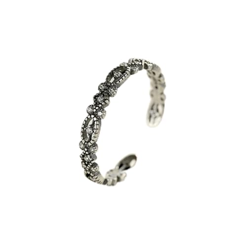 Anillo de plata 925, anillos abiertos de plata esterlina 925 para mujer, joyería de moda femenina con circonita cúbica brillante, regalo de Navidad