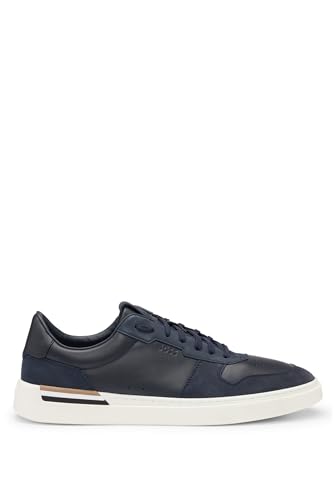 Baskets Clint Tenn BOSS Hommes : chaussures à lacets en cuir et semelle cupsole