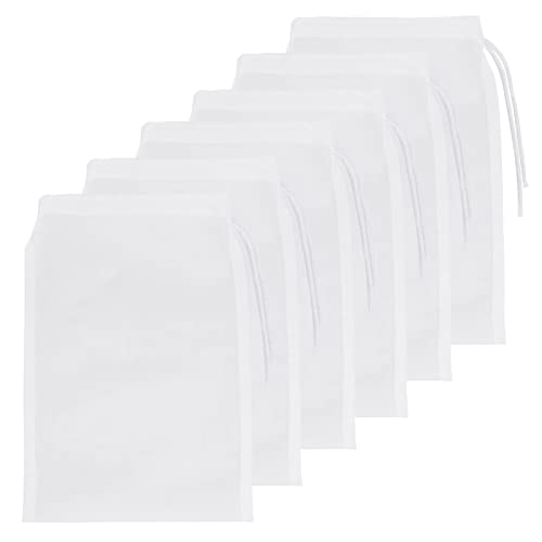 Molain Lot de 6 sacs filtrants pour aquarium22,9 x 12,7 cm Filet en maille fine à haut débit avec fermeture éclair en plastique Pour boules biologiques Trou...