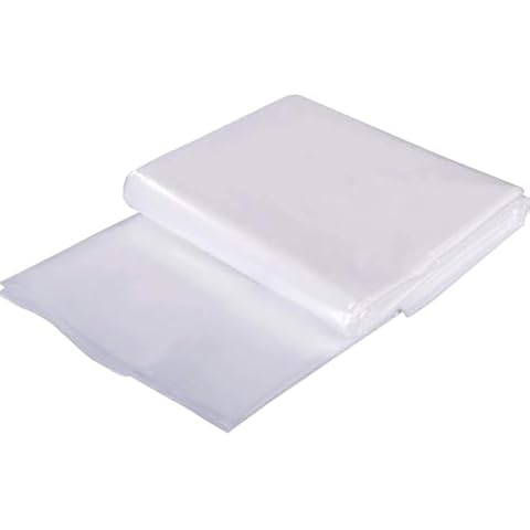 Vocray 6.5x10 Ft Plastic Drop Cloth, 2.4Mil Durable & Strong Clear Plastic Tarp, Greenhouse Plastic Sheeting, Waterproof & Dust-Proof Plastic Film Protector for Furniture/Floor/Carpet Cover Cover