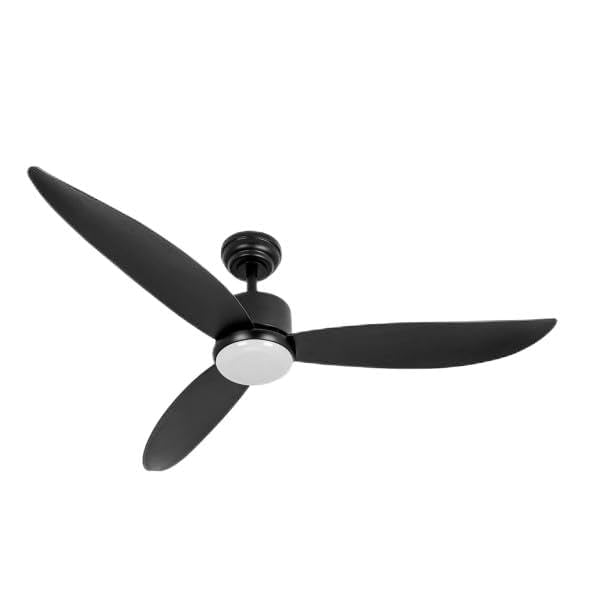 Brightium Ventilador DC Genil 24W Negro, con 3 aspas aerodinámicas y 6 velocidades. Ofrece ángulo de 132º y luz ajustable 3000-4000-6500K. Incluye control remoto, temporizador y función memoria.