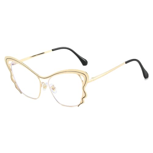 Lunettes hip-hop tendance papillon or et noir pour look urbain unique