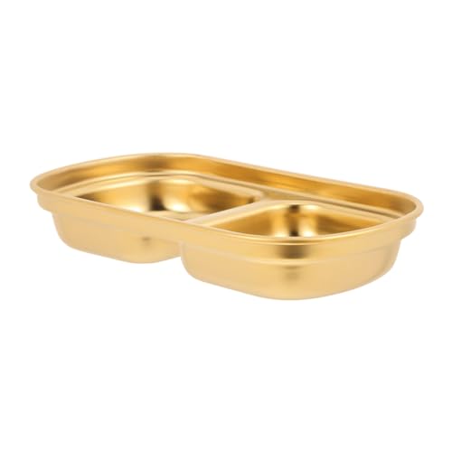 YARNOW Plato De Inmersión De Acero Inoxidable Tazón Para Mojar Tazas De Inmersión De Acero Tazón De Condimento Para El Hogar Plato Para Servir Bocadillos Golden Acero Inoxidable 304