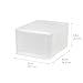IRIS USA 17 Qt. Medium Plastic Stacking Drawer, Stackable Storage Organizer Unit with Sliding Drawer for Bedroom Kitchen Under Sink Pantry Craft Room Dorm Office, White, 4-Pack