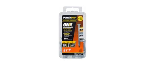 Power Pro One Interior Screws, Cabeza Plana, Zincado, #8 x 1 pulgada, 35 unidades