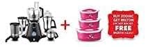 PREETHI APPLIANCES Zodiac Mixer Grinder with 5 Jars + Milton 3 Pieces Hot Box (Black/Light Grey, 750 W)