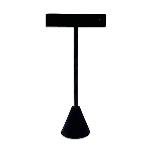 JDI Display 5 3/4" H Black Velvet Single Earring T-Stand