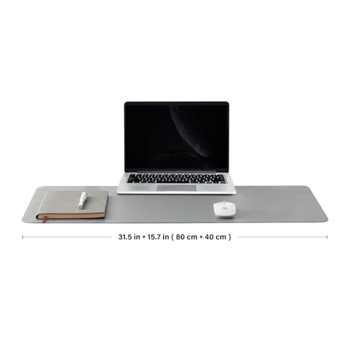 Cork Desk Mat - Dual-Sided Desk Pad for Office and Home - Desk Organization and Accessories - Ideal for Large Mouse Pad and Desk Mats on Top of Desks(Gray,80cmx 40cm)