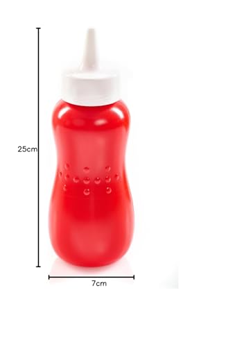 Image of Gluman Plastic Squeezy Sauce Bottle For Clean & Mess-Free Dispensing | 100% Food Grade | Dishwasher Safe | Freezer Safe | Ergonomically Designed | Reusable (750 Ml) (Multicolour), 750 milliliter