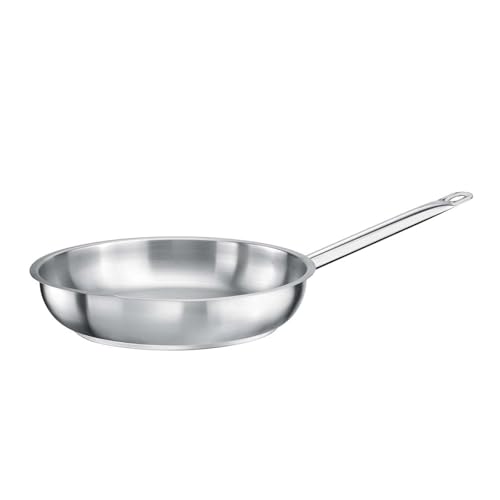 Padella TOMGAST Diametro: 20 cm Altezza: 5 cm | Acciaio inox 18/10 | Spessore pareti da 1 mm a 1,2 mm | Fondo a tre strati in alluminio e acciaio | Induzione