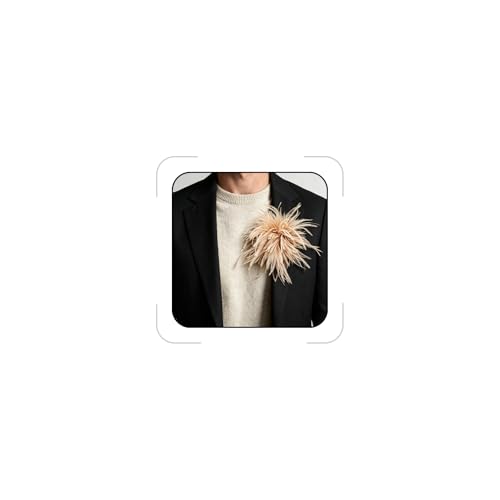 Image of CSIYANJRY99 Dainty Feather & Rose Flower Large Brooch Lapel Pins Delicate Elegant Handmade Flower Brooches Pin Classic for Wedding Party Dance Banquet for Women Dress Suit Ceremony Clothes Accessories Jewelry Valentine's Day Gifts
