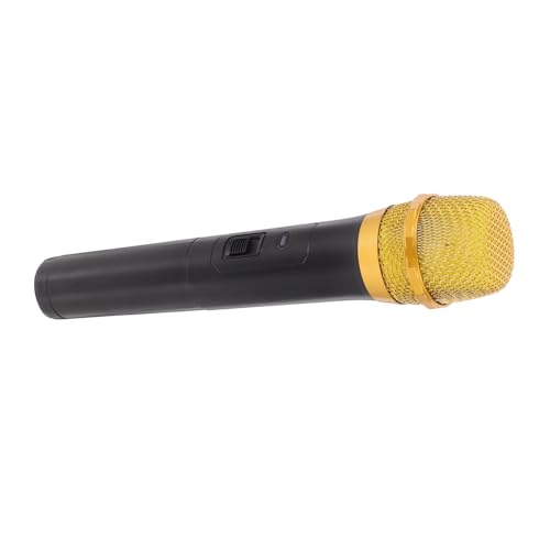 BESPORTBLE Microphone Factice Simulation Réaliste Plastique Accessoire de Scène pour Fête Cosplay et Jeux de Rôle Modèle Or Luxueux pour Adultes