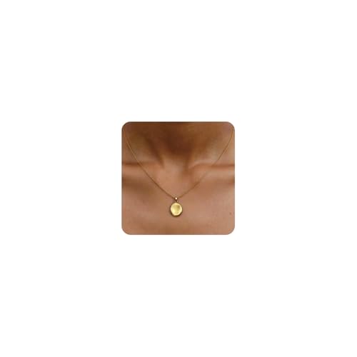 B BBPM Worry Stone Necklace｜ 14K Gold Plated Dainty Pendant Peaceful Thumb Necklace｜Fidget Pendants for Anxiety Relief Meditation Relaxation Stress Relief Gift for Women by B BBPM - Used condition - US$11.32