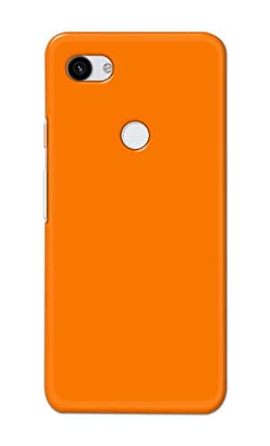 Image of Plain Orange Hard Back Case Cover for Google Pixel 3A, G020A, G020E, G020B Back Cover -(J5) VNS2229