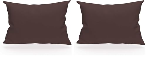 Soleil d'ocre, Taie d'oreiller, Coton 57 Fils, Brun, 50x70 cm (Lot de 2)