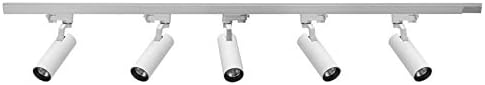 UPO Track Lighting Kit 5-LED Light with Super Bright 1500 Lumens Adjustable Track Head Easy Installation, LED Bulbs Included, White