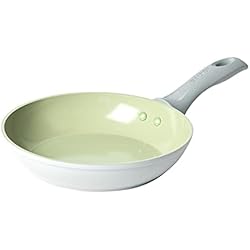Sartenes Cerámicas Ceramic Pan Salter BW09276 Earth Frying Pan Non-Stick Cookware, 20 cm, Strong Titanium Based Ceramic Coating, for All Hob Types Including Induction, Soft-Touch Handle, Easy Clean Forged Aluminium Grey/Green