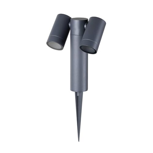 PRIOS Außenleuchte Tulimar (Modern) in Schwarz aus Aluminium (2 flammig, GU10) - Erdspießleuchte außen