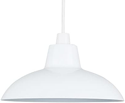 MiniSun | Retro Style Gloss White Metal Ceiling Light Shade | Pen...