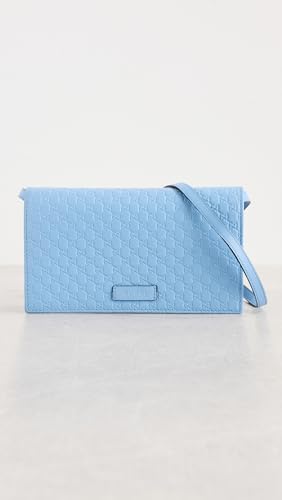 WHAT GOES AROUND COMES AROUND Women's Pre-Loved Gucci Blue Micro Guccissima Wallet On Chain2
