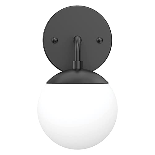 Tipace Black Wall Sconce 1 Light,Modern Globe Wall Light,Black Sconce Light For Restaurant Living Room Bedside Stairs Bathroom Mirror(6000K G9 Bulb Include) #TOP2