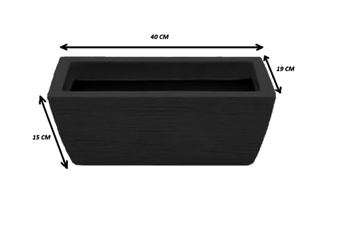 Vaso Jardineira em Polietileno 40 Cm Resistente 11 Litros para Plantas Jardim e Decoração (PRETO)