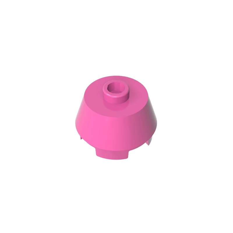XYEIUGO 98100 Round Brick Round 2x2 Truncated Cone, Dark Pink, 50 PCS